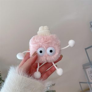Plush Cartoon Little Coal Ball Earphone Case, Compatible with for Apple for Airpods 1u002F2, for Airpods Pro, for Airpods Pro 2, for Airpods Pro 3, for Airpods 3, And for Airpods 4