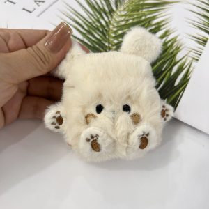 1pc Cute Cartoon Plush Brown and White Bear AirPods Pro 3rd Gen Case for Autumnu002FWinter, Festive Earphone Cover, Soft Shell with Fun Aesthetic, Adorable Style, Plush Material, Soft Fabric, Themed Holiday Gift Idea, Anime