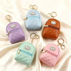Vintage Cute Coin Purse, Portable Backpack Style Earphone Pouch with Your Name
