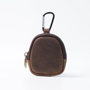 Key Case Retro Youth Coin Purse Full Grain Small Wallet Coin Purse Zipper Shell Bag Wireless Headset Bag Key Case Men'S Business Texture Cowhide Key Case Small Portable Household Key Protective Cover