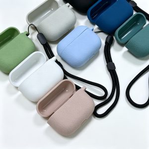 Suitable for Pro3 Protective Case for Airpods 4, Lychee Texture Case, Ultra-Thin Texture - Ultimate Protection - Precise Positioning, 2.0Mm Thickened Silicone Case, Anti-Fingerprint No Trace, No Dust, with Lanyard